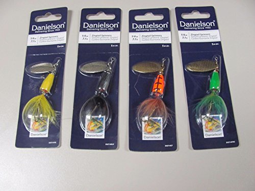 0675595668586 - 4 DANIELSON 1/4 OZ AST ZINGTAIL SPINNER ROOSTERTAIL MEPPS BLUEFOX TYPE FISH LURE