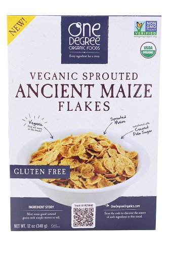 0675625353024 - ONE DEGREE ORGANIC FOODS VEGANIC SPROUTED ANCIENT MAIZE FLAKES 12 OZ (PACK OF 6)