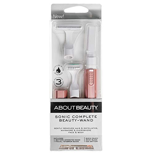 0675690650202 - ABOUT BEAUTY SONIC COMPLETE BEAUTY-WAND, FACIAL RAZOR & EXFOLIATOR - INCLUDES 3 BLADES