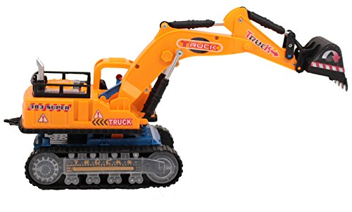 0675712330594 - TECHEGE BATTERY POWERED EXCAVATOR CONSTRUCTION TOY- FLASHING LIGHTS, MUSIC, MOVES AROUND ON ITS OWN AND CHANGES DIRECTIONS WHEN IT TOUCHES SOMETHING - GREAT GIFT IDEA SURE TO KEEP KIDS ENTERTAINED FOR HOURS
