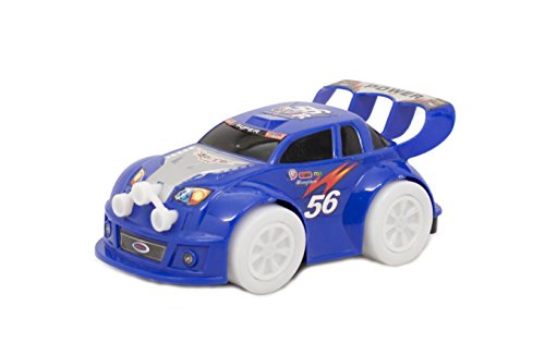 0675712330747 - TECHEGE BATTERY POWERED BLUE TOY CAR- FLASHING LIGHTS, MUSIC, MOVES AROUND ON ITS OWN AND CHANGES DIRECTIONS WHEN IT TOUCHES SOMETHING - GREAT GIFT IDEA SURE TO KEEP KIDS ENTERTAINED FOR HOURS