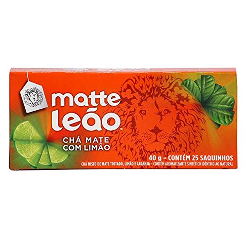 6758398283942 - MATE TEA - MATTE LEÃO - 1.4 OZ (25 TEA BAGS) | CHÁ MATE TOSTADO - MATTE LEÃO - 40G (25 SACHÊS) - (PACK OF 02) LIMAO