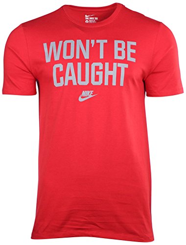 0675911701577 - NIKE MEN'S WON'T BE CAUGHT GRAPHIC T-SHIRT-RED-SMALL