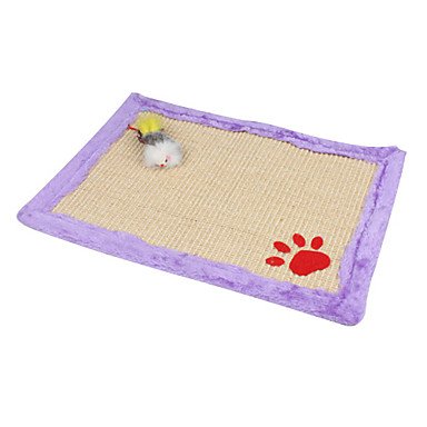 6761221270705 - TINT SISAL DOG PAW PATTERN CAT SCRATCH MAT SCRATCHER WITH MOUSE STYLE TOYS (RANDOM COLOR)