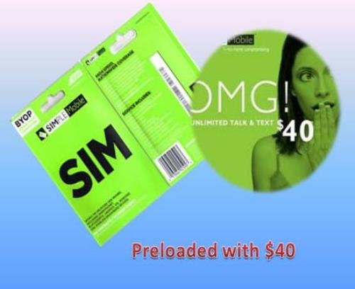 0676764087207 - SIMPLE MOBILE SIM CARD LOADED WITH $40 PLAN UNLIMITED TALK • TEXT • 1GB DATA , READY TO ACTIVATE