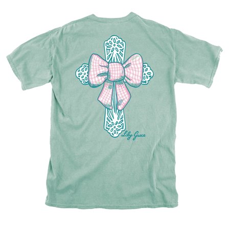 0678358399697 - LILY GRACE CROSS AND BOW T- SHIRT-MEDIUM