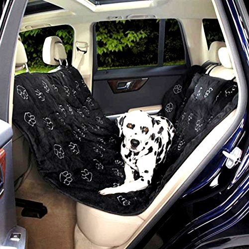 0678542252050 - GG PAWPRINT HAMMOCK CAR SEAT COVER BLACK AND GRAY WITH PET HAIR ADHESIVE LINT ROLLER (SET)