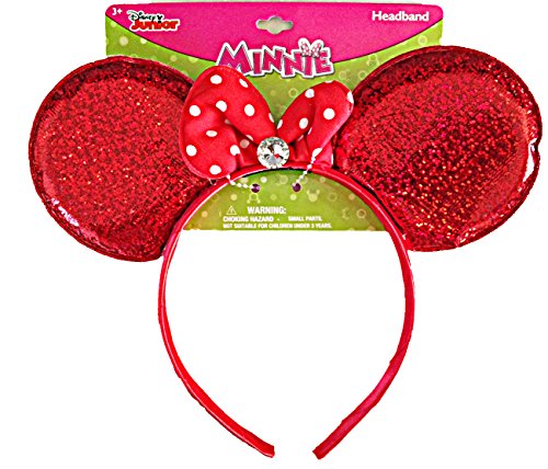 0678634502773 - DISNEY MINNIE MOUSE SPARKLING EAR SHAPED HEADBAND (RED)
