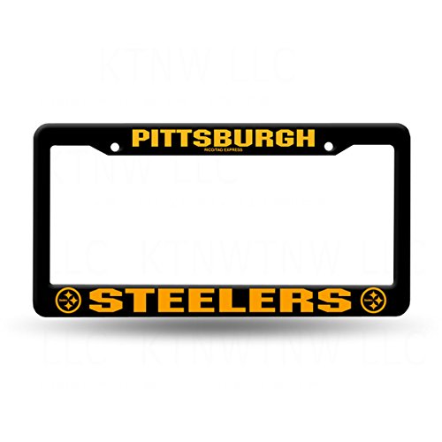 0679113450530 - RICO INDUSTRIES OFFICALLY LICENSED NFL BLACK PLASTIC LICENSE PLATE FRAME - PITTSBURGH STEELERS