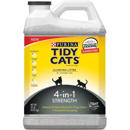 0679360224106 - TIDY CATS CLUMPING CAT LITTER 4-IN-1 STRENGTH FOR MULTIPLE CATS 20 LB. JUG