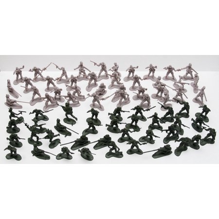0680058225961 - 72 PCS ARMY MEN TOY SOLDIERS MILITARY FORCE GREEN PLASTIC FIGURINE FIGURES