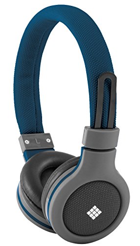 0680079712303 - POLAROID PHP120BL CANVAS HEADPHONES WITH MIC, NOISE ISOLATION BLUE
