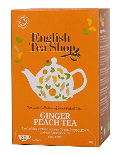 0680275029212 - ENGLISH TEA SHOP GINGER PEACH TEA ORGANIC, 20 SACHET TEA BAGS