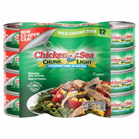 0680334819020 - CHICKEN OF THE SEA PREMIUM CHUNK LIGHT TUNA IN WATER 7 OZ. CANS, 12-COUNT