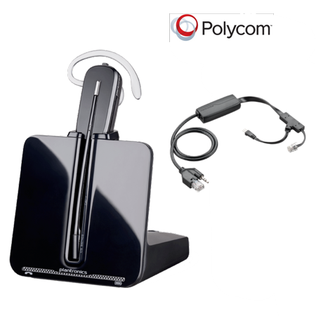 0680474115389 - POLYCOM COMPATIBLE PLANTRONICS VOIP WIRELESS HEADSET BUNDLE WITH ELECTRONIC REMOTE ANSWERER (EHS) INCLUDED | SOUNDPOINT® PHONES: IP 335, IP 430, IP 450, IP 550, IP 560, IP 650, IP 670, VVX300, VVX500, VVX310, VVX600, VVX400, VVX1500, VVX410