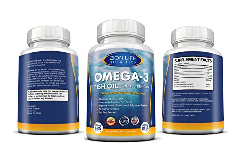 0680474310326 - #1 RATED -- ZION LIFE NUTRITION'S TRIPLE STRENGTH --- OMEGA 3 FISH OIL SUPPLEMENTS, ★2,000 MG PER SERVING - 60 SOFTGELS - THE STRONGEST ON AMAZON,★ FROM THE NORDIC SEA - ENTERIC COATED - NO FISHY AFTERTASTE, 4 TIMES STRONGER THAN MOST STORE BRAND FISH OI