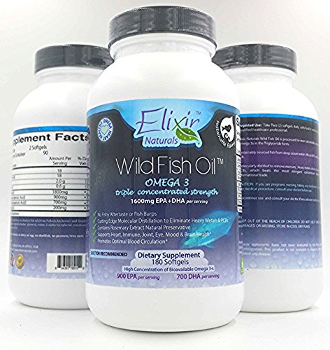 0680474428724 - OMEGA 3 WILD FISH OIL GELCAPS | 1800MG PER SERVING - 90 DAY SUPPLY | SUSTAINABLY HARVESTED WILD-CAUGHT FISH | MOLECULAR DISTILLATION PROCESSED FOR PURITY
