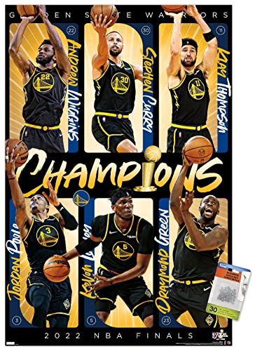 0680535109135 - NBA GOLDEN STATE WARRIORS - 2022 COMMEMORATIVE NBA FINALS CHAMPIONS WALL POSTER WITH PUSHPINS