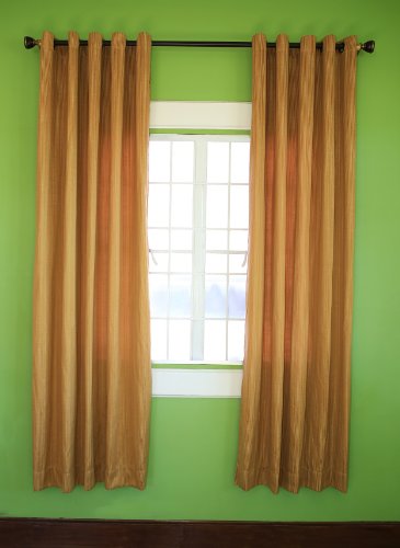 0680569100160 - WINDOW DRAPERIES EUROPEAN FABRIC SUZANO WITH GROMMETS (108WX90L) - GOLD