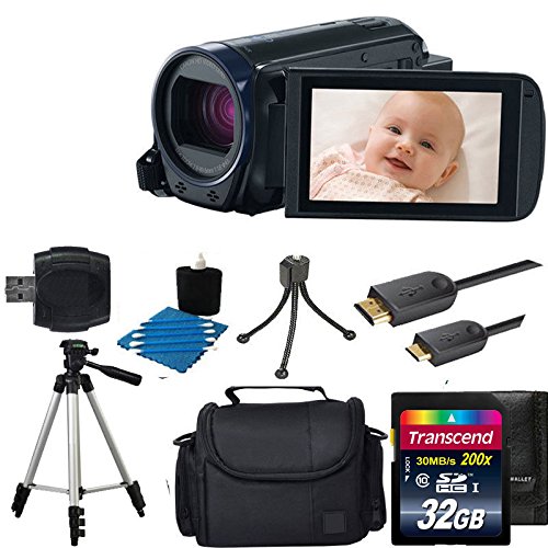 0680569748737 - CANON VIXIA HF R600 FULL HD VIDEO CAMCORDER (BLACK) WITH CASE + 32GB CLASS 10 MEMORY CARD WITH ALL YOU NEED ACCESSORY BUNDLE