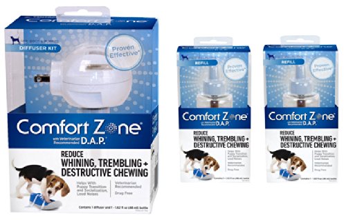 0680596395720 - COMFORT ZONE DOG APPEASING PHEROMONE DIFFUSER WITH 2 EXTRA REFILLS FOR BEHAVIOR CONTROL, 1-PACK