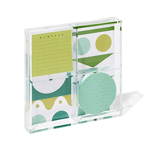 0068060462664 - NOTED BY POST-IT PRINTED NOTES GIFT BOX, COOL COLORS, INCLUDES ACRYLIC TRAY, 100 ROUND STICKY NOTES, 100 SQAURE STICKY NOTES (NTD-TRAY-433-H)