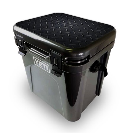 0680611275105 - MIGHTYSKINS SKIN FOR YETI ROADIE 24 HARD COOLER LID ONLY - BLACK DIAMOND PLATE | PROTECTIVE, DURABLE, AND UNIQUE VINYL DECAL WRAP COVER | EASY TO APPLY AND CHANGE STYLES | MADE IN THE USA
