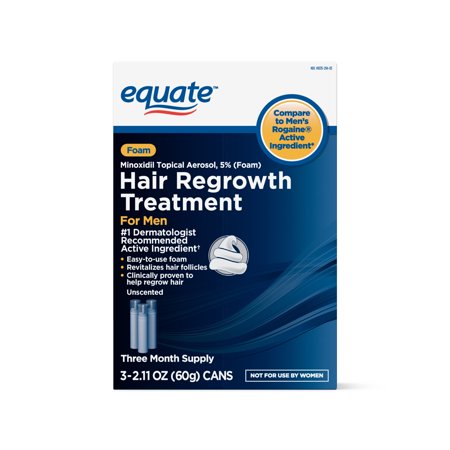 0681131018197 - EQUATE HAIR REGROWTH TREATMENT FOR MEN MINOXIDIL TOPICAL AEROSOL, 5% (FOAM), 3 COUNT