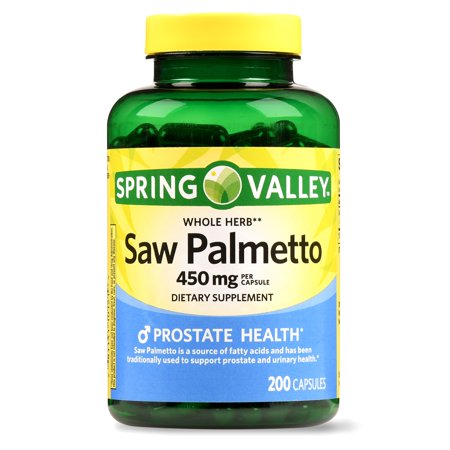 0681131101219 - SPRING VALLEY SAW PALMETTO DIETARY SUPPLEMENT CAPSULES, 450MG, 200 COUNT