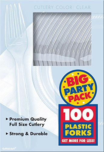 6812442889914 - AMSCAN PLASTIC FORKS, CLEAR, 100 PER PACKAGE