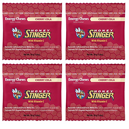 0681276111951 - HONEY STINGER ORGANIC ENERGY CHEWS - CAFFEINATED CHERRY COLA (4 X 1.8OZ BAGS)