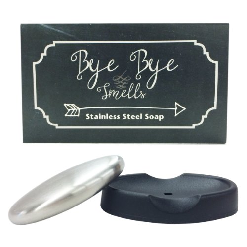 0681321132528 - BYE BYE SMELLS STAINLESS STEEL OVAL SHAPED ODOR REMOVING BAR WITH TRAY