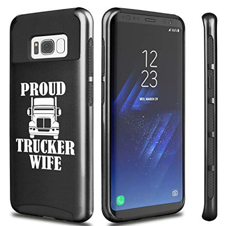 0681358186297 - SHOCKPROOF IMPACT HARD SOFT CASE COVER FOR SAMSUNG GALAXY PROUD TRUCKER WIFE (BLACK, FOR SAMSUNG GALAXY S8)