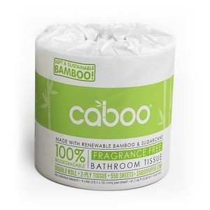 0681441396473 - CABOO TREE-FREE - BPA FREE - BIODEGRADABLE BATH TISSUE - 100% BAMBOO & SUGARCANE - (PACKAGE OF 12 BIG DOUBLE ROLLS)