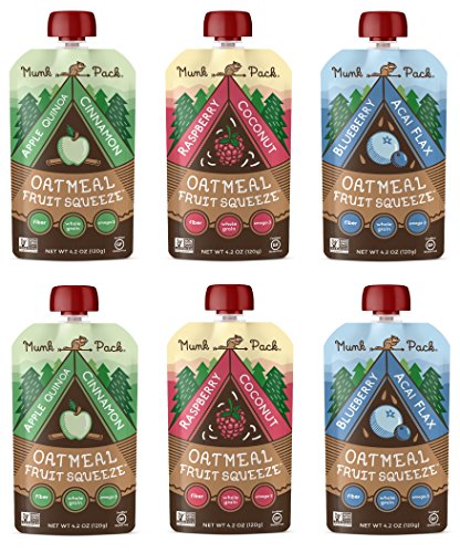 0682055995786 - MUNK PACK OATMEAL FRUIT SQUEEZE POUCH, VARIETY PACK, 4.2 OZ, 6 PACK