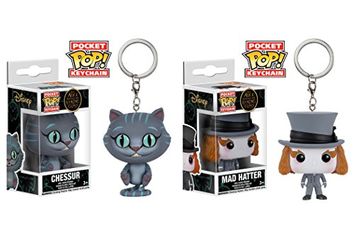 0682318753665 - DISNEY ALICE THROUGH THE LOOKING GLASS CHESSUR AND MAD HATTER POCKET POP KEYCHAIN BUNDLE