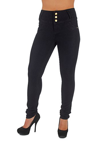 0682440337375 - STYLE K046- COLOMBIAN DESIGN, HIGH WAIST, BUTT LIFT, LEVANTA COLA, SKINNY JEANS IN BLACK SIZE 0