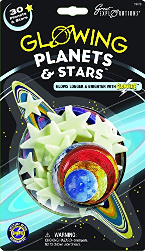 6824917213407 - GREAT EXPLORATIONS GLOW IN THE DARK PLANETS & STARS, QUANTITY 30