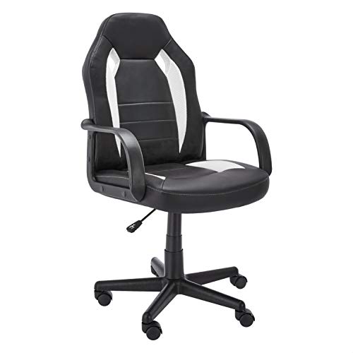 0682670968219 - AMAZON BASICS RACING/GAMING STYLE OFFICE CHAIR - WHITE