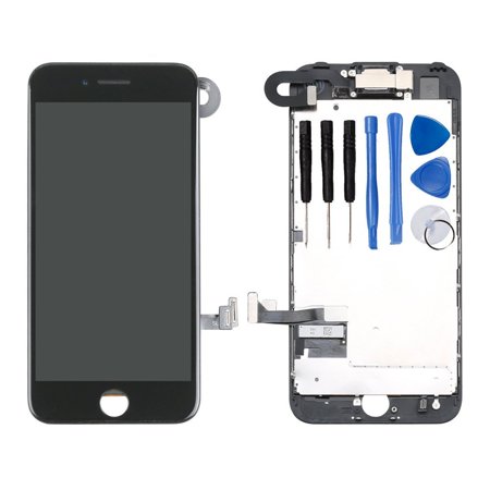 0682838298868 - AYAKE FULL DISPLAY ASSEMBLY FOR IPHONE 7 BLACK LCD SCREEN REPLACEMENT WITH FRONT FACING CAMERA AND SPEAKER PRE-ASSEMBLED (ALL REQUIRED TOOLS INCLUDED)