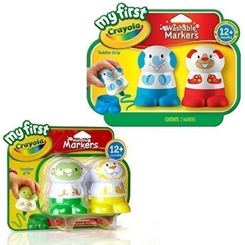 0682858128817 - CRAYOLA WASHABLE MARKERS - 4 PACK. MY FIRST CRAYOLA TODDLER TOYS!