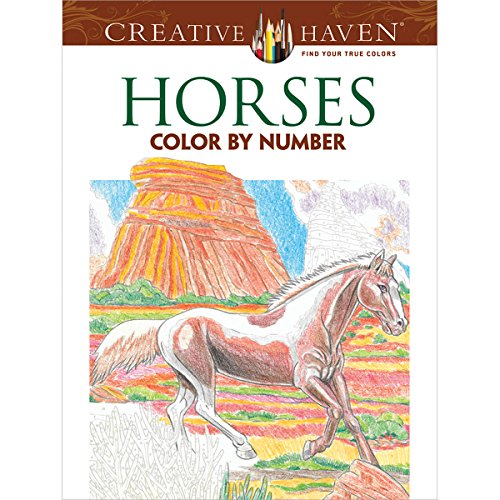 0683203052016 - DOVER CREATIVE HAVEN HORSES COLOR BY NUMBER PUBLICATIONS COLORING BOOK