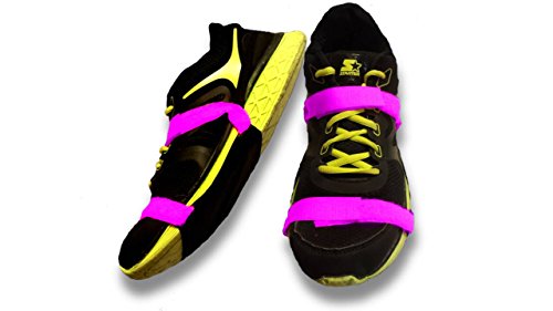 0683203854634 - CARPET GLIDERS, ADJUSTABLE ZGLIDERZ NEONS WITH NEON COLORED STRAPS AND 'STAY-ON HEEL STRAP' ! ONE SIZE FITS ALL! (NEON PINK)