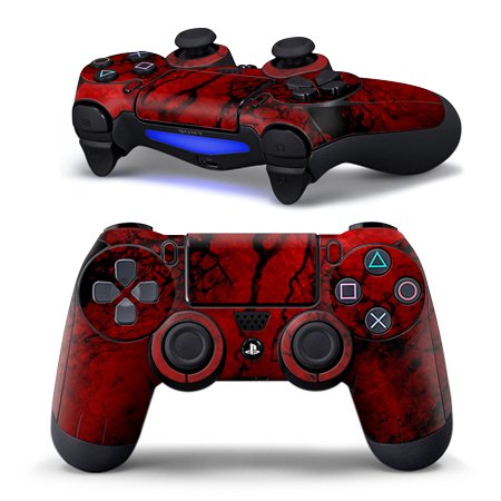 0683203862950 - CRACKED RED PS4 CONTROLLER SKIN