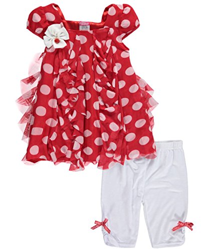 0683258375603 - DIVA LITTLE GIRLS' LADYBUG LANDING 2-PIECE OUTFIT - RED, 4
