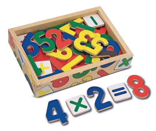 0683498517382 - MELISSA & DOUG 37 WOODEN NUMBER MAGNETS IN A BOX