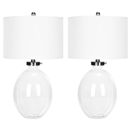 0683726127543 - SAFAVIEH LIGHTING COLLECTION NEVILLE GLASS TABLE LAMP, CLEAR, SET OF 2