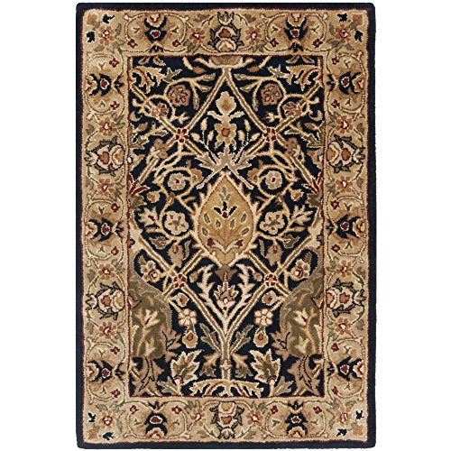 0683726134558 - SAFAVIEH PERSIAN LEGEND COLLECTION PL519C HANDMADE TRADITIONAL BLUE AND GOLD WOOL AREA RUG (2' X 3')