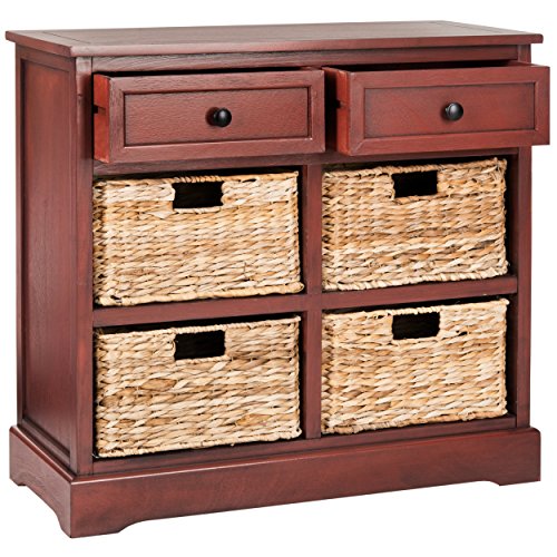 0683726214854 - SAFAVIEH AMERICAN HOMES COLLECTION HERMAN STORAGE UNIT, RED