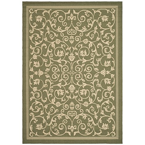 0683726285243 - SAFAVIEH COURTYARD COLLECTION CY2098-1E06 OLIVE AND NATURAL INDOOR/ OUTDOOR AREA RUG, 6 FEET 7 INCHES BY 9 FEET 6 INCHES (6'7 X 9'6)